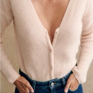 Sezane Barry cardigan in rosy beige
